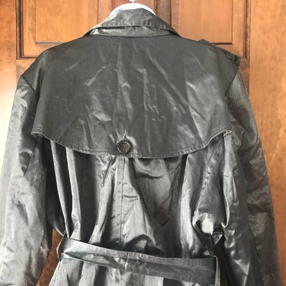 Joan Rivers Olive w/Shimmer Trench Coat w/Epaulettes Size 2X - Picture 13 of 16
